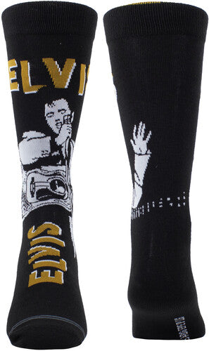 Perri's Elvis Presley Sketch Crew Socks - Perri's Elvis Presley Sketch Crew Socks - Apparel