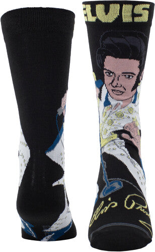 Perri's Elvis Presley Cartoony Crew Socks - Perri's Elvis Presley Cartoony Crew Socks - Apparel