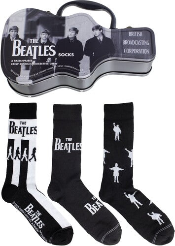 Perri's Beatles Bbc Socks 3 Pack Guitar Shape Tin - Perri's Beatles Bbc Socks 3 Pack Guitar Shape Tin - Apparel