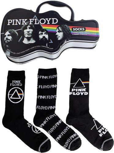 Perri's Pink Floyd Socks 3 Pack Guitar Shape Tin - Perri's Pink Floyd Socks 3 Pack Guitar Shape Tin - Apparel