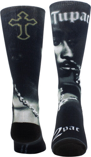 Perri's Tupac 2pac Smoke Dye Sublimation Crew Sock - Perri's Tupac 2pac Smoke Dye Sublimation Crew Sock - Apparel