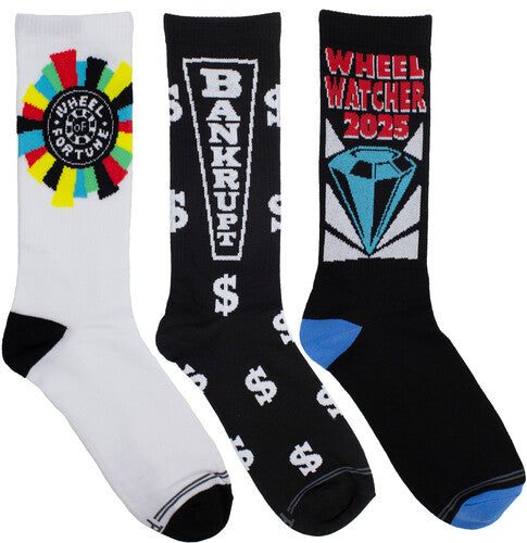 Perri's Wheel Of Fortune Crew Socks (3 Pack) - Perri's Wheel Of Fortune Crew Socks (3 Pack) - Apparel