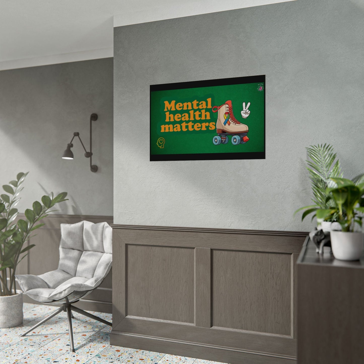 Mental Health Matters Roller Skate Rolled Poster