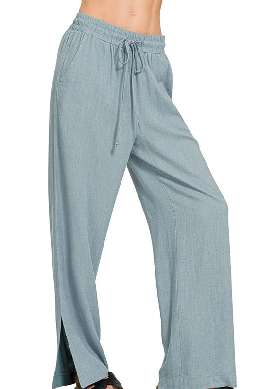 Zenana Linen Drawstring Pants