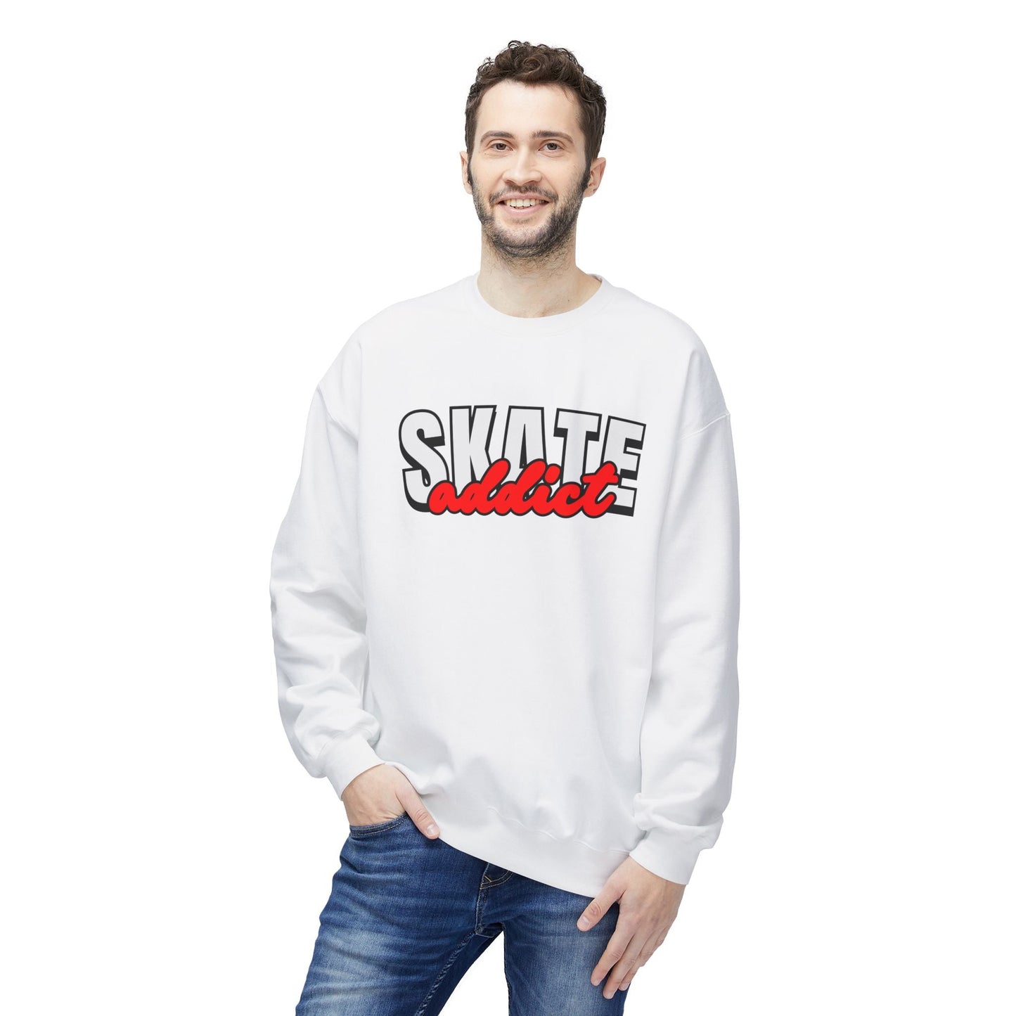 Skate Addict Unisex Fleece Crewneck Sweatshirt