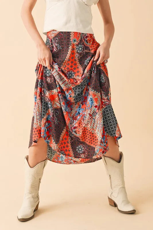 Aemi Co Printed Maxi Skirt