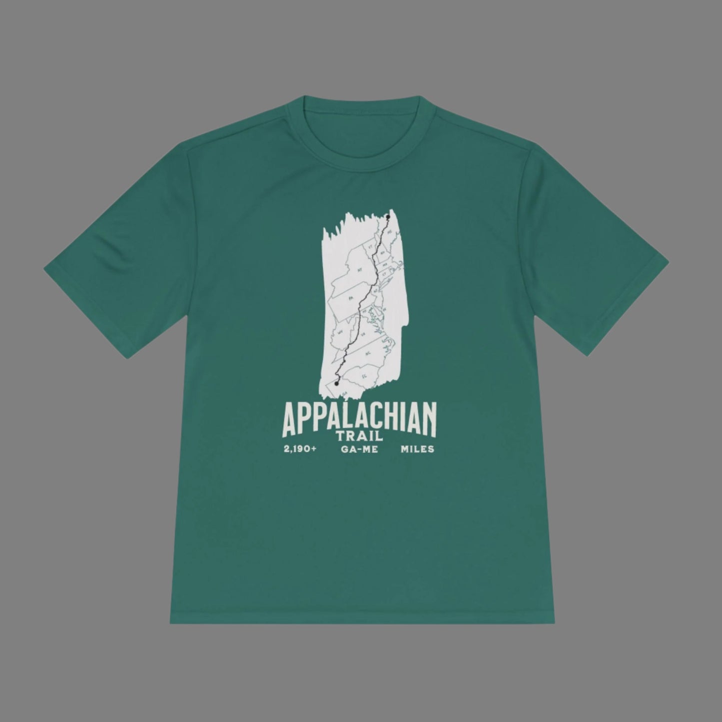 Appalachian Trail White Blaze Map Unisex Fit Sport Tech Performance T-shirt