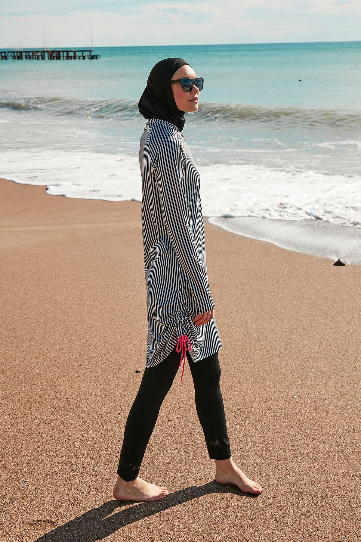 Lycra Black Burkini Modest Swimwear M2488