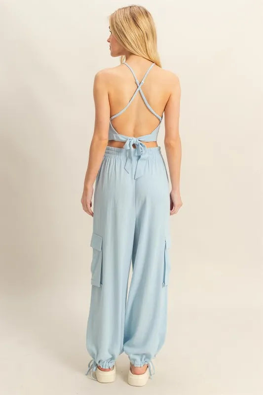 HYFVE Crop Top and Cargo Pants Set