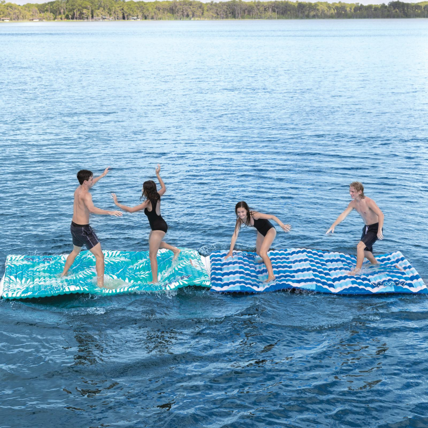 WOW Sports Teal Palm Leaves Water Walkway