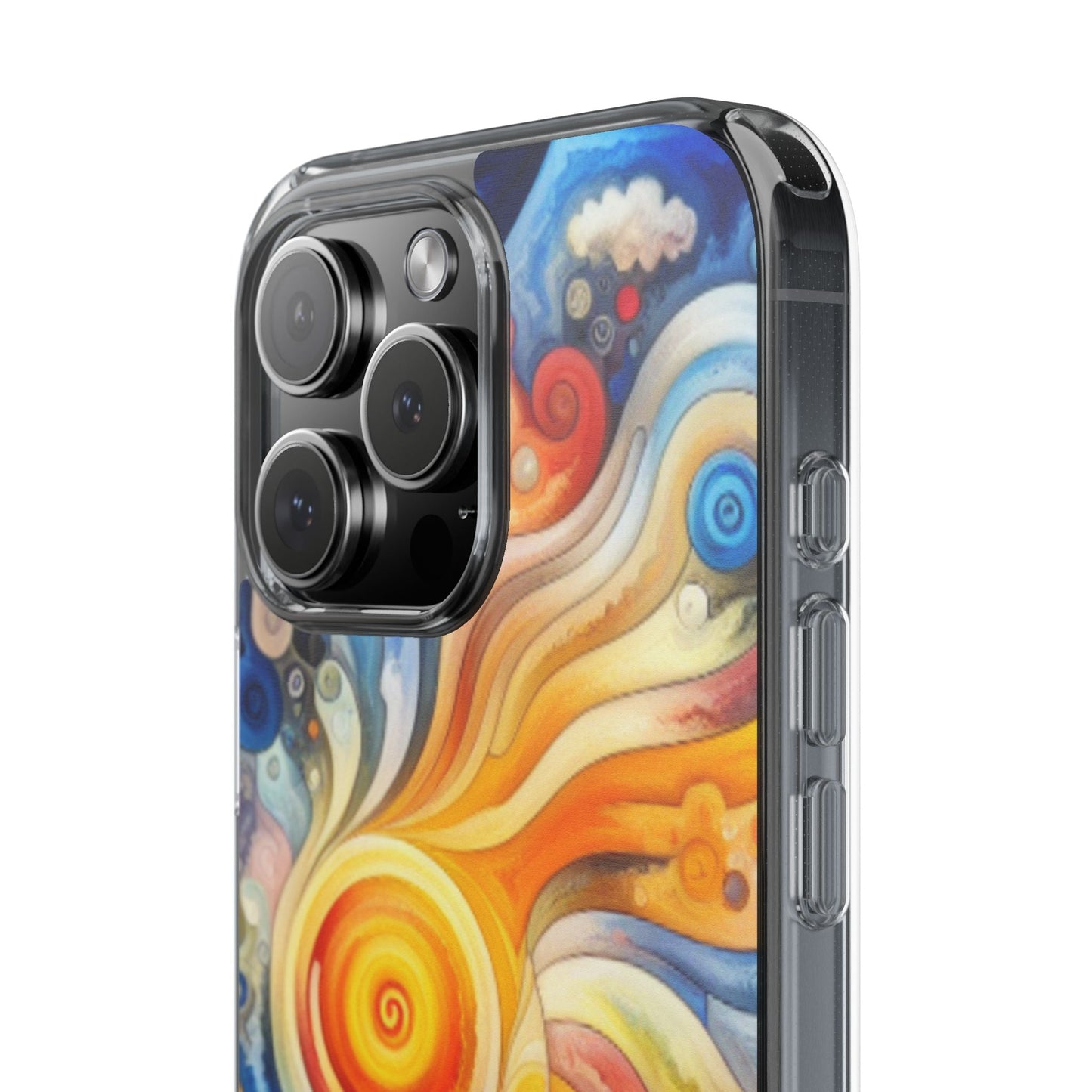 Colorful Abstract Swirl Clear Phone Case