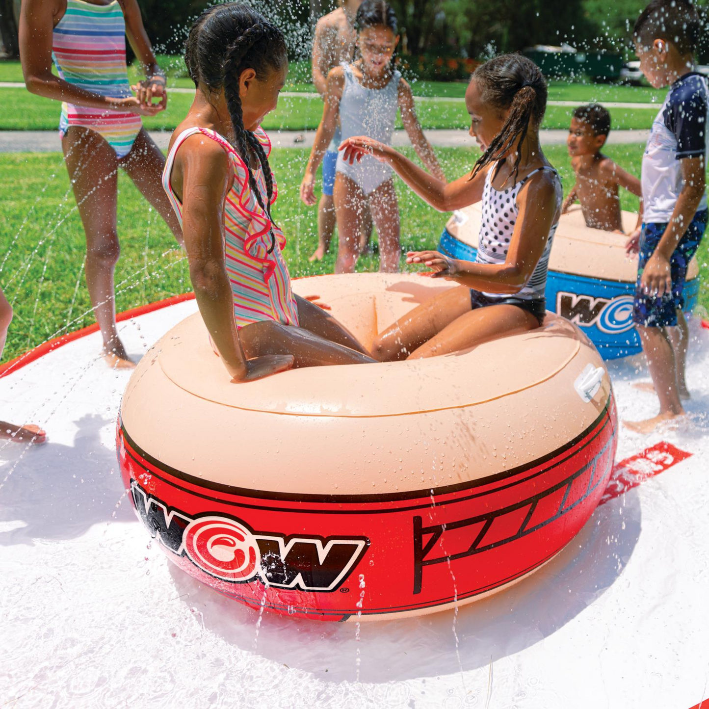 WOW Sports 10ft Sumo Wrestling Spray Pad with 2 Sumo Belly-Bumpers