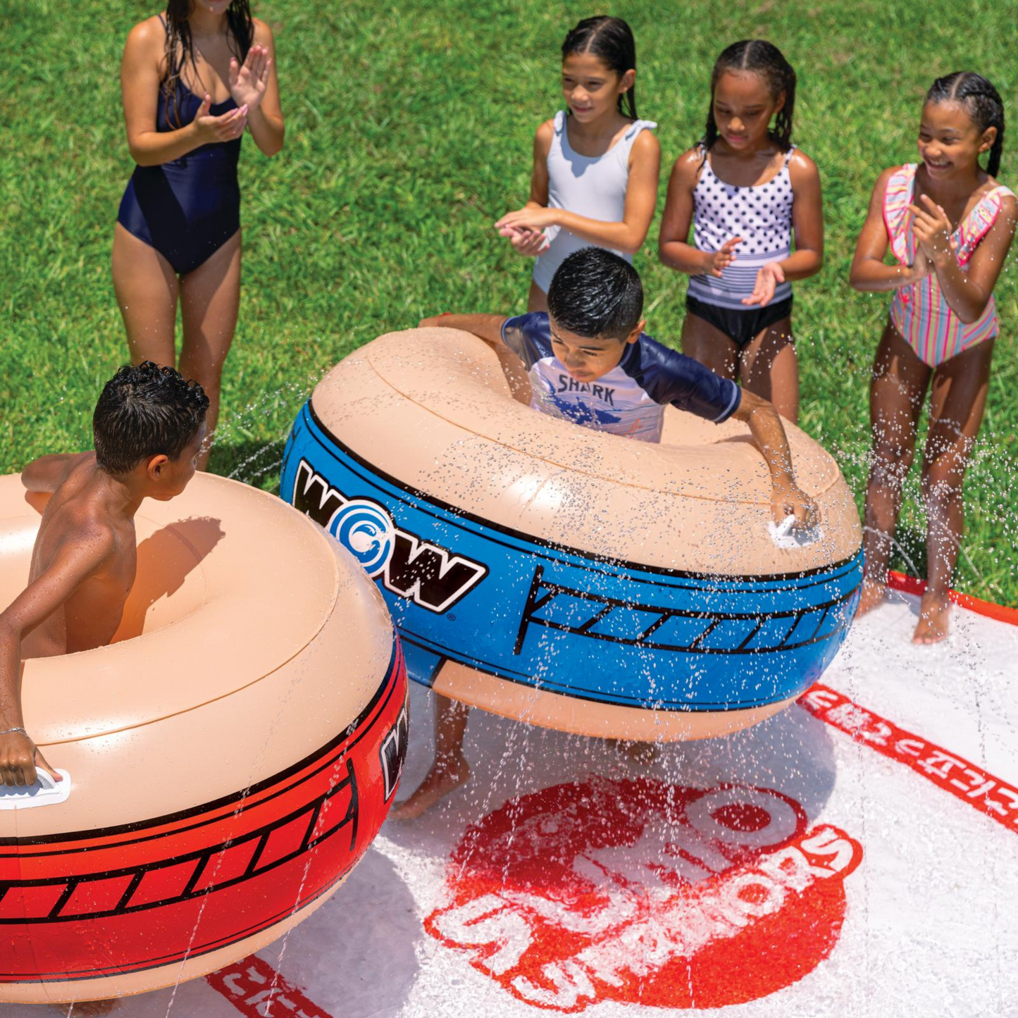 WOW Sports 10ft Sumo Wrestling Spray Pad with 2 Sumo Belly-Bumpers