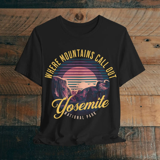 Yosemite National Park Unisex T-Shirt California Retro Mountains Call Out
