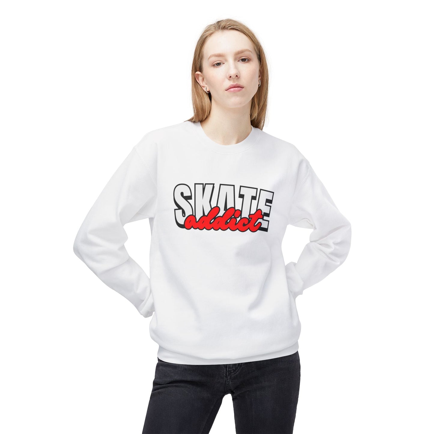 Skate Addict Unisex Fleece Crewneck Sweatshirt