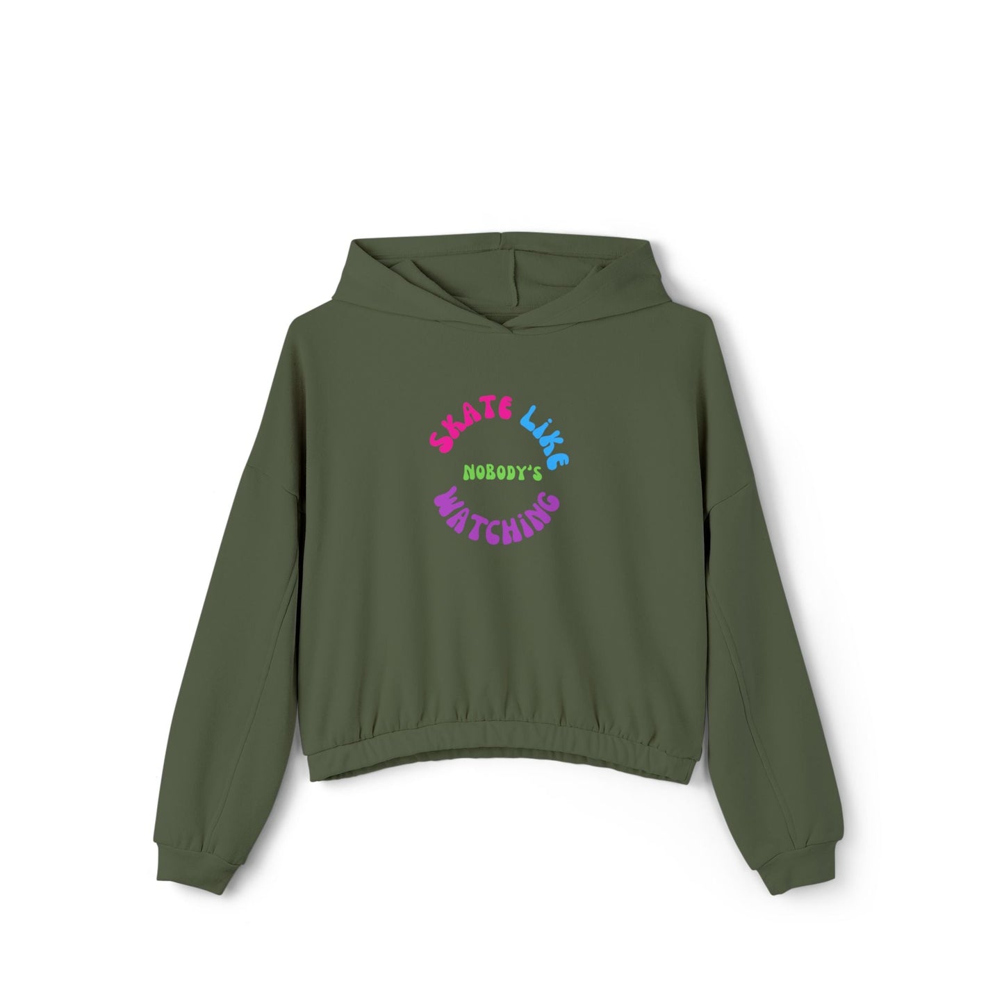 Women’s Cropped Colorful Skate Like Nobody's Watching Hoodie