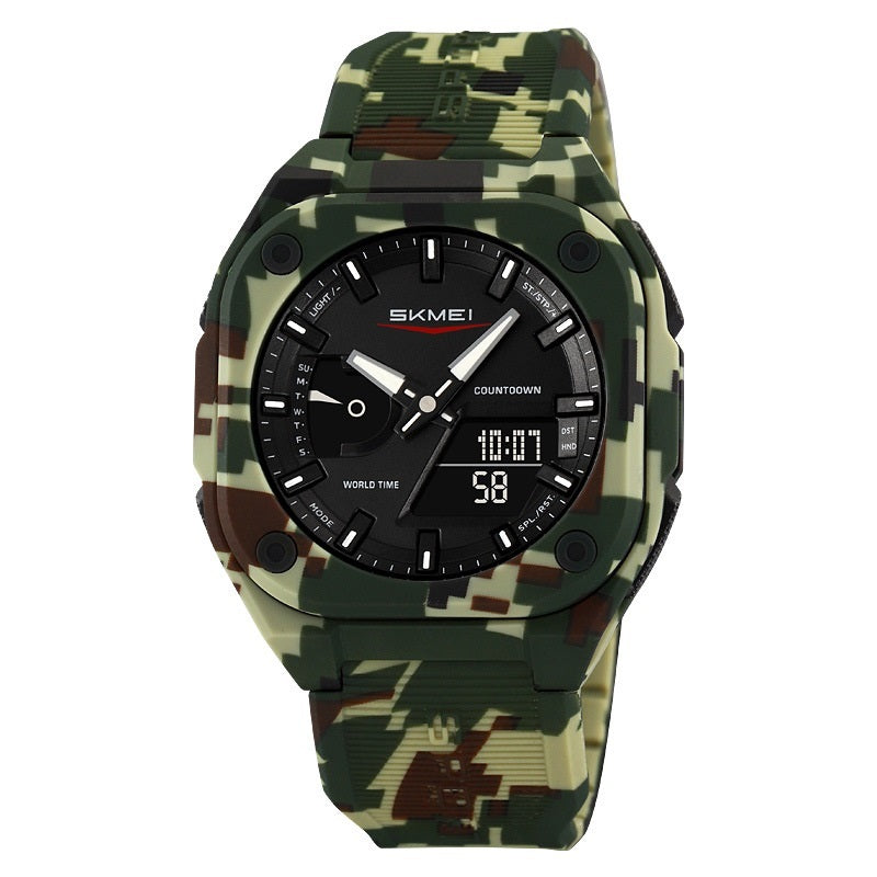 Double Inserts Luminous Waterproof Multifunctional Electronic Watch Outdoor