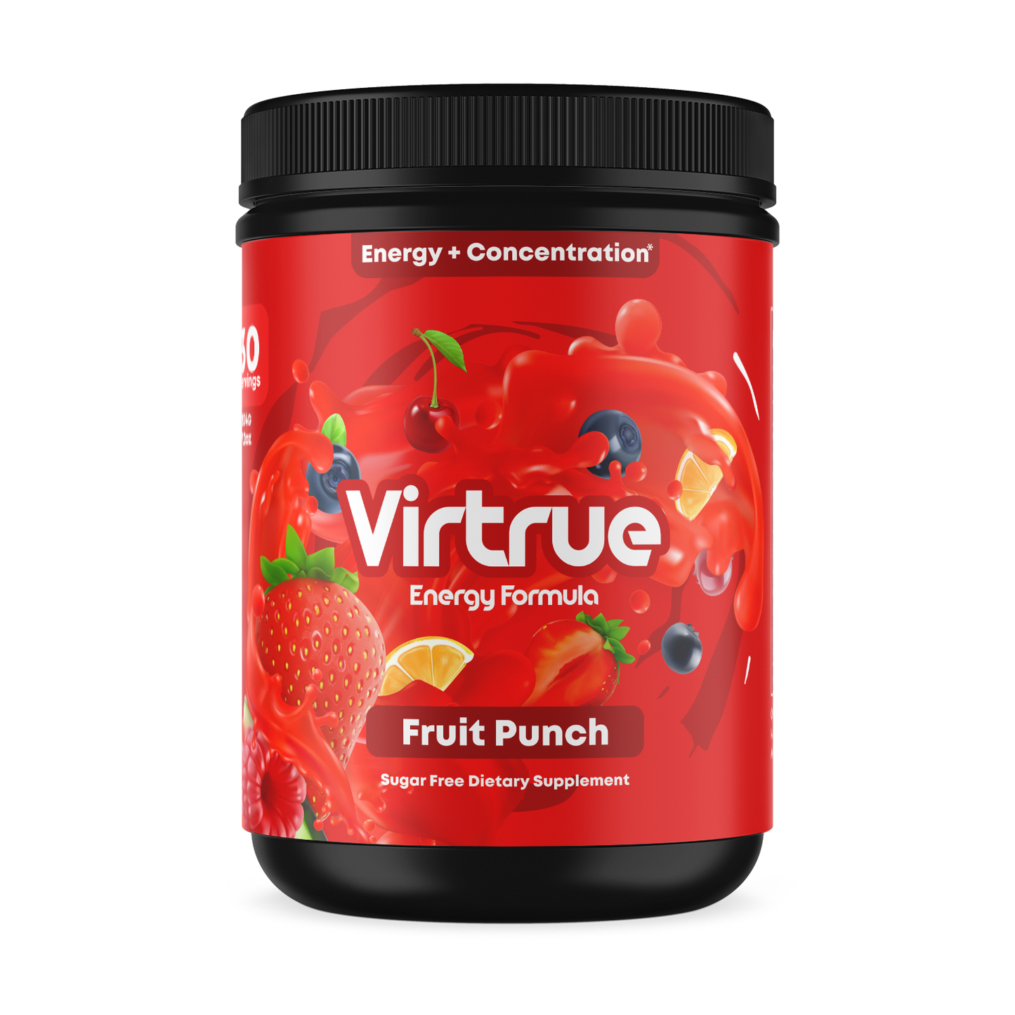 Fruit Punch Pre-Workout Energy Powder + Focus Boost & Hydration | Sugar Free