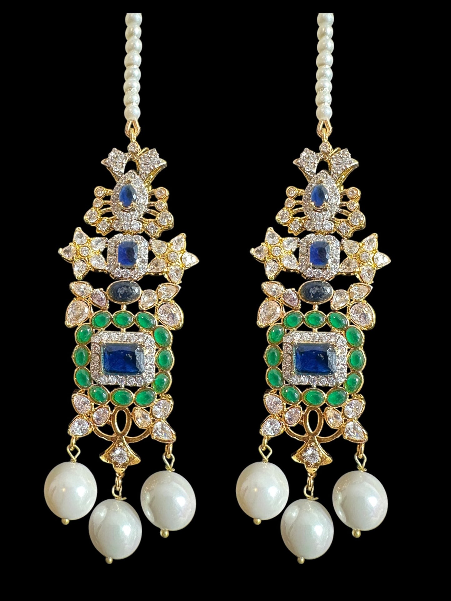 C520 Mehera Emerlad sapphire combination choker set ( READY TO SHIP )