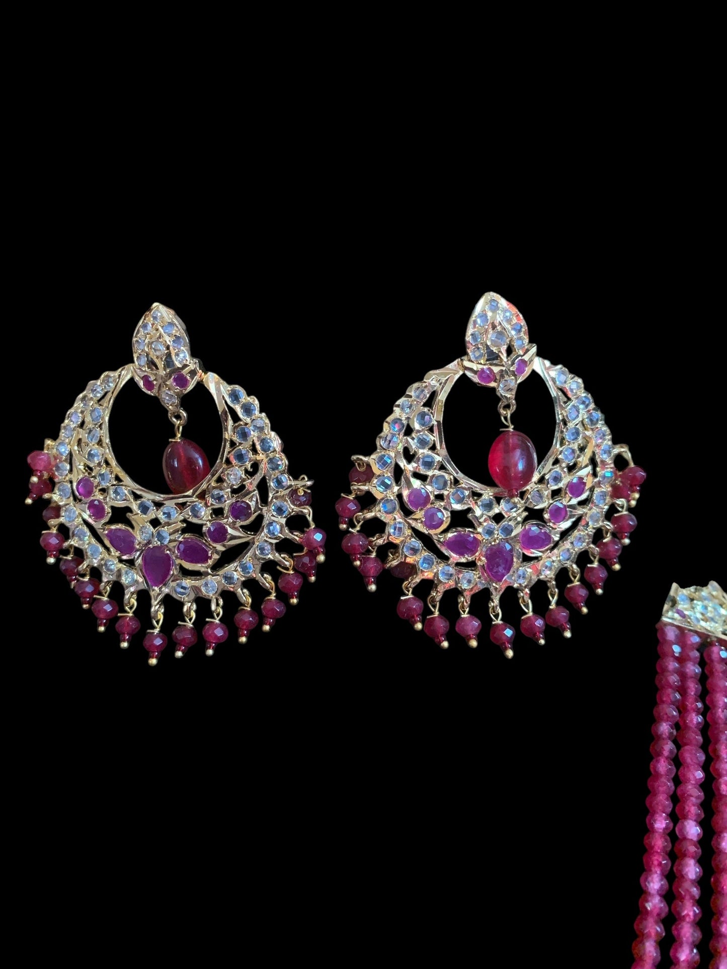 BR470 Noor bridal set in rubies (SHIPS IN 4 WEEKS )