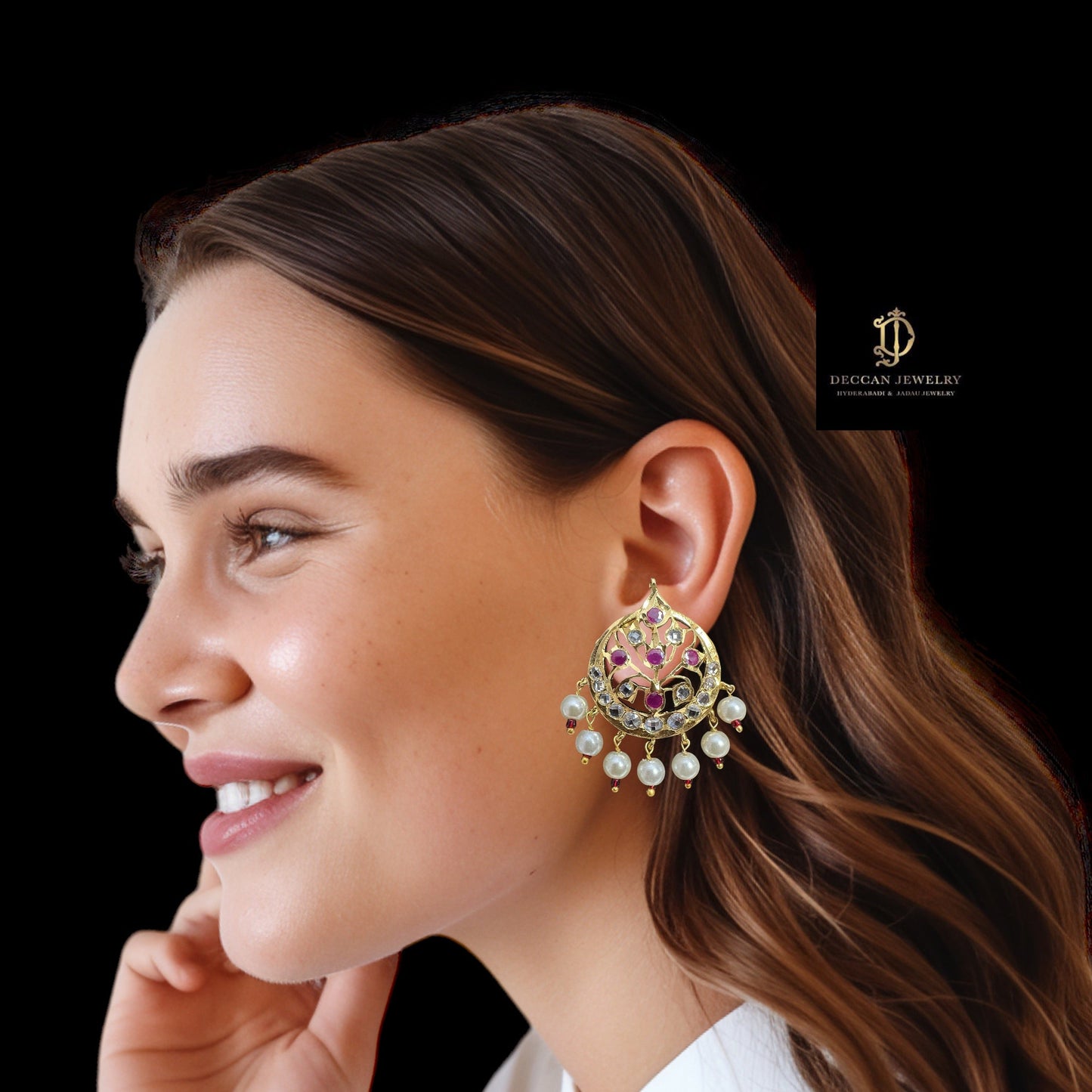 ET544 Asmee earrings in rubies (SHIPS IN 4 WEEKS )