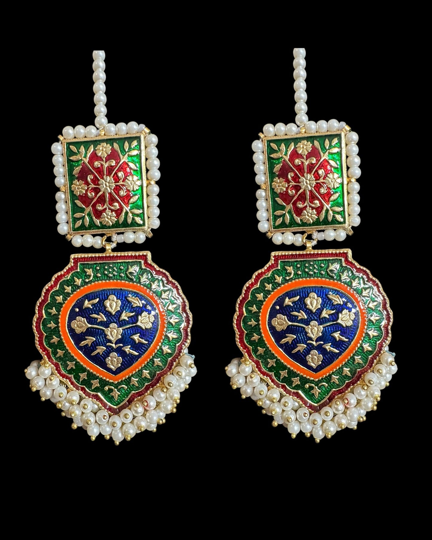 Ulfat meenakari earrings DER15 (READY TO SHIP )