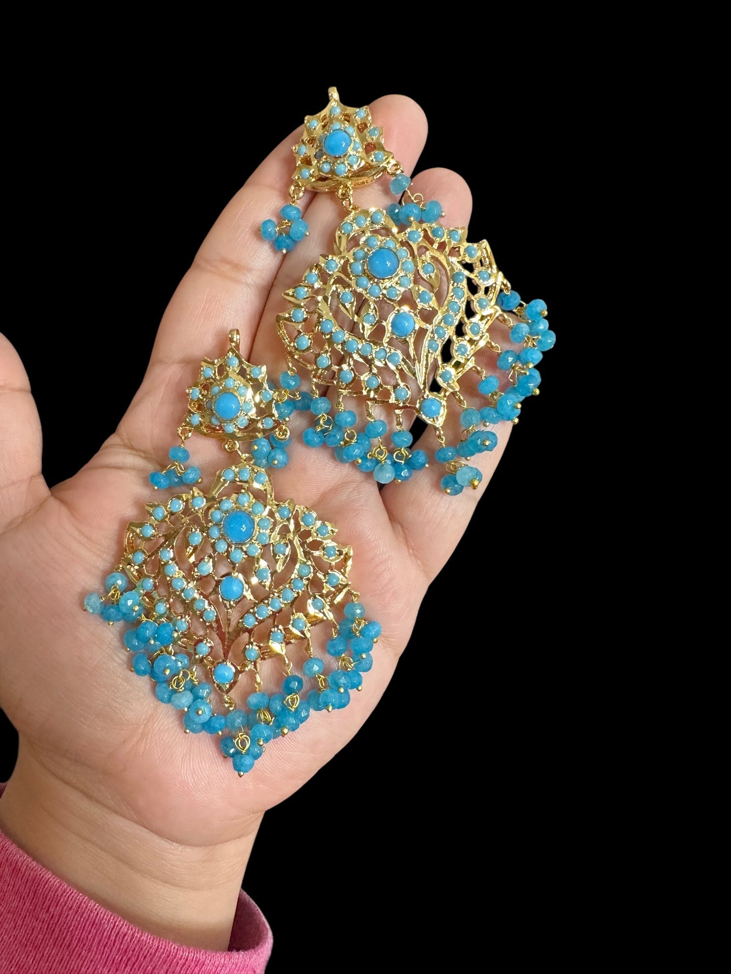 DER704 Ekta turuqoise / feroza earrings ( READY TO SHIP )