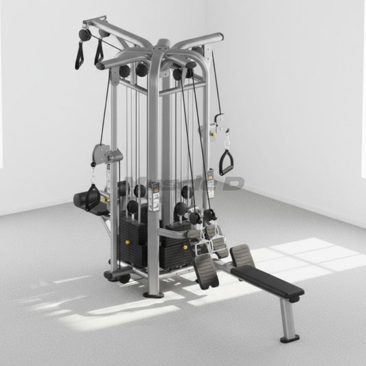 4 Stack Megatron Deluxe Jungle Gym - Muscle D Fitness - Commercial Lat Pull, Low Row, Adj. Hi/Low Pulleys