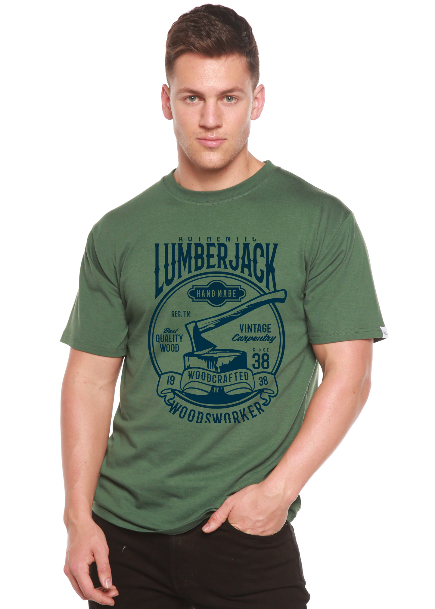 Authentic Lumberjack Men's Bamboo Viscose/Organic Cotton Short Sleeve Graphic T-Shirt