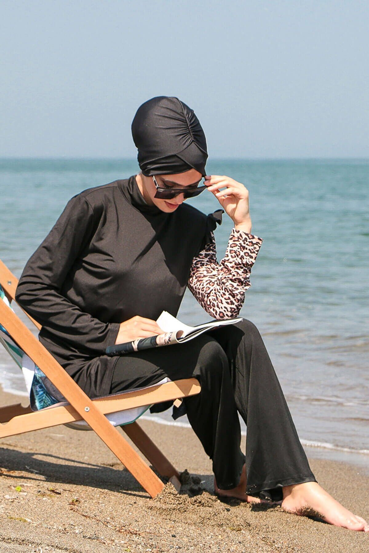 Lycra Black Burkini Modest Swimwear M2101