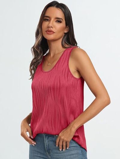 Round Neck Wide Strap Tank - Sybaritic Boutique