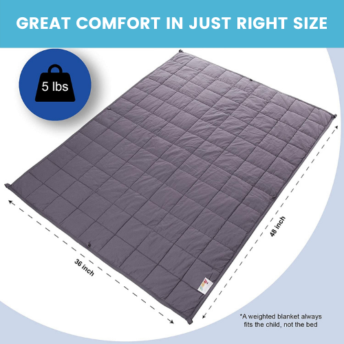 5 Lbs Weighted Blanket for Kids with Removable Cover - 36" x 48"