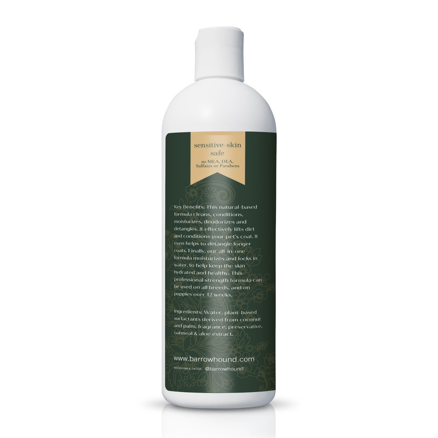 5-in-1 Dog Shampoo – Cleans, Conditions, Deodorizes, Moisturizes & Detangles – with Coconut, Oatmeal & Aloe – for Sensitive Skin – 16 fl oz