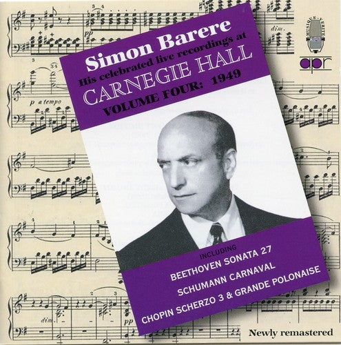 Simon Barere - His Celebrated Live Recordings at Carnegie Hall-Vo Music CD