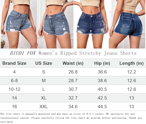 Women's Ripped Jeans High Waist Stretch Skinny Jean Destroyed Denim Plus Size Shorts for Women