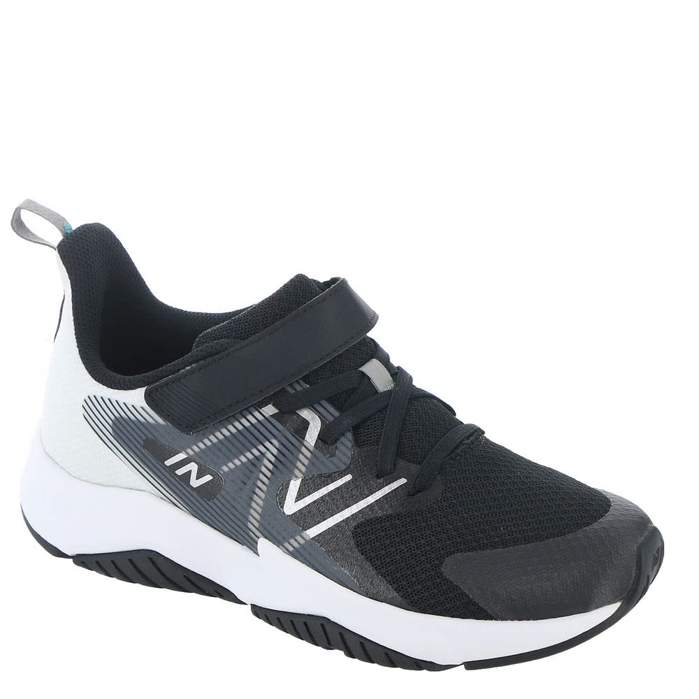 New Balance Kid's Rave Run V2 Hook and Loop Running Shoe, Black/White, 10 Toddler