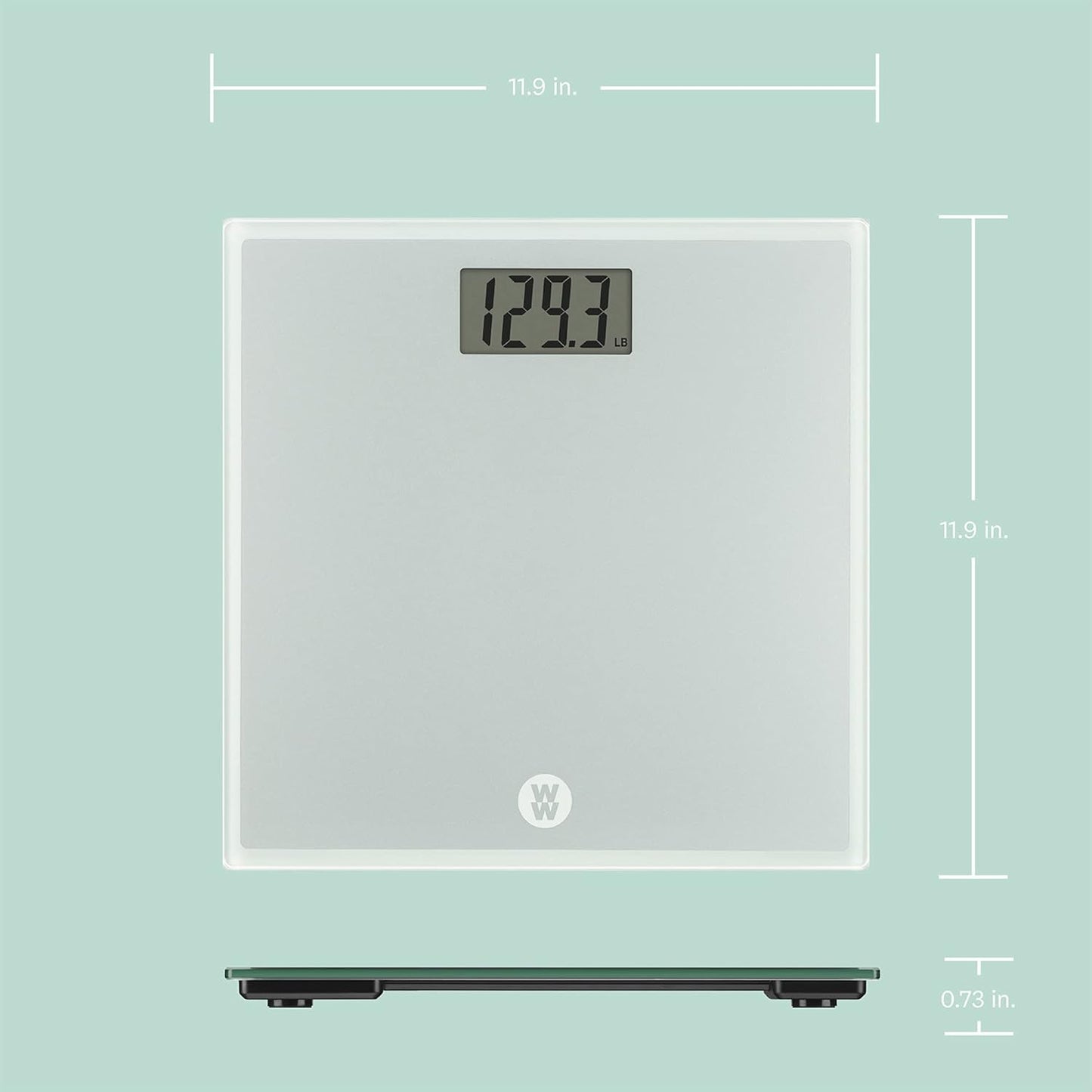 Weight Watchers Scales by Conair Bathroom Scale for Body Weight, Easy To Read Scale, Glass Body Scale Measures Weight Up to 400 Lbs. in Chic Glass