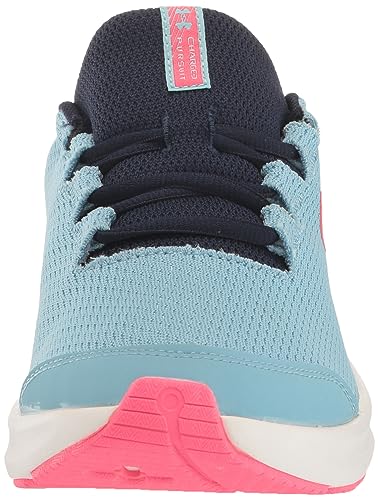 Under Armour Girls Grade School Pursuit 3 Big Logo Running Shoe, (400) Blizzard/Midnight Navy/Pink Shock, 5 Kid