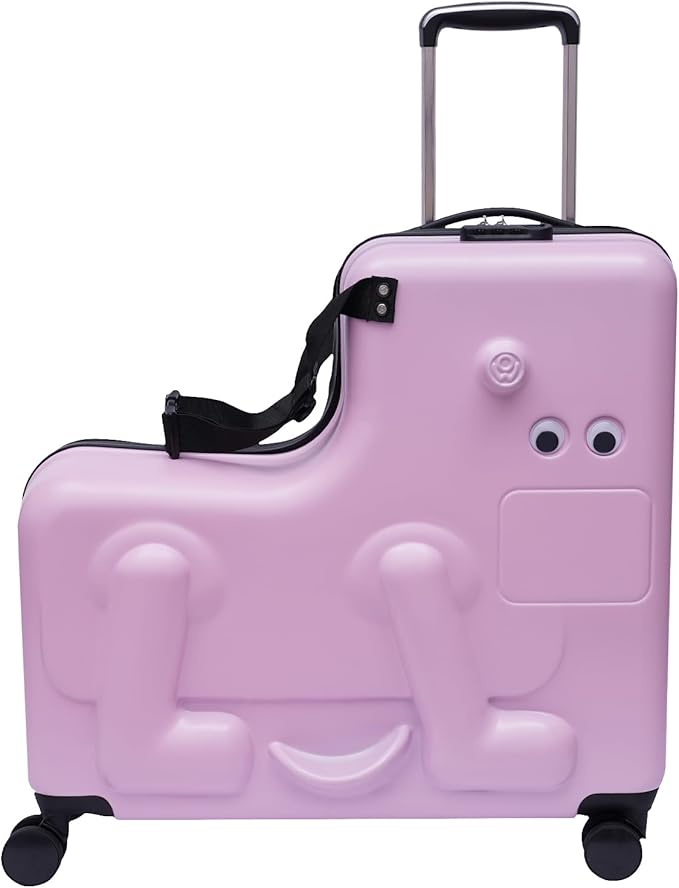 24 Inch Boys Girls Travel Suitcase, Kid Ride on Travel Suitcase, Portable Children Luggage, Suitcase to Kids Aged 4-12 Years Old for Journey