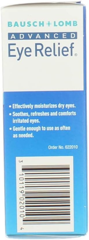 Advanced Eye Relief Eye Drops by Bausch & Lomb, for Dry Eyes & Redness Relief, 30 mL