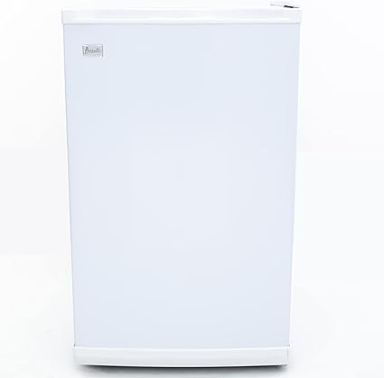 Avanti VF306 Compact Upright Freezer with 3 Metal Shelves, Adjustable Temperature Control, Flush-Back Design Perfect for Homes, Garages, Basements, White