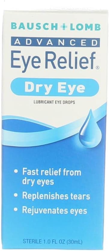 Advanced Eye Relief Eye Drops by Bausch & Lomb, for Dry Eyes & Redness Relief, 30 mL