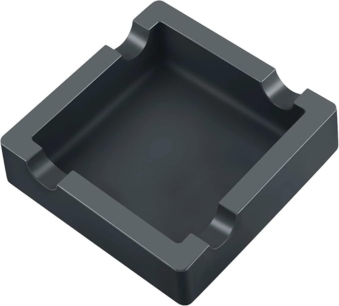 Cigar Ashtray, Large Cigar Rests Ash tray Outdoors, Silicone Cigar Ashtray for Outside Patio Indoor, Unbreakable/Non-slip/Burn-resistant Outdoor Ashtray (Black)
