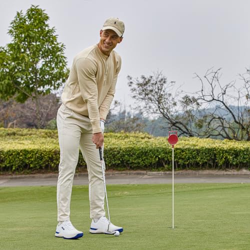 FitVille Extra Wide Mens Golf Shoes Professional Outdoor Waterproof Spiked Golf Shoes for Men(White Black, 9.5 X-Wide)