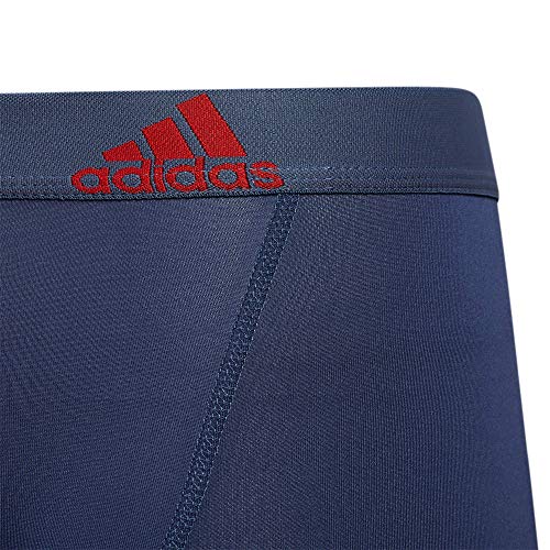 adidas Kids-Boy's Performance Boxer Briefs Underwear (4-Pack), Tech Indigo Blue/Grey/Vivid Red, Large