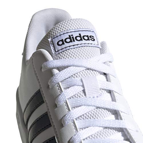 adidas unisex child Grand Court - Kids Sneaker, White/Black/White, 13.5 Little Kid US