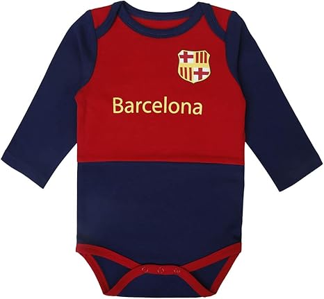 IDONEKER Newborn Barcelona Onesie Boys Girls Short And Long-Sleeve Baby Clothing | Unique Infant Team Soccer Bodysuits