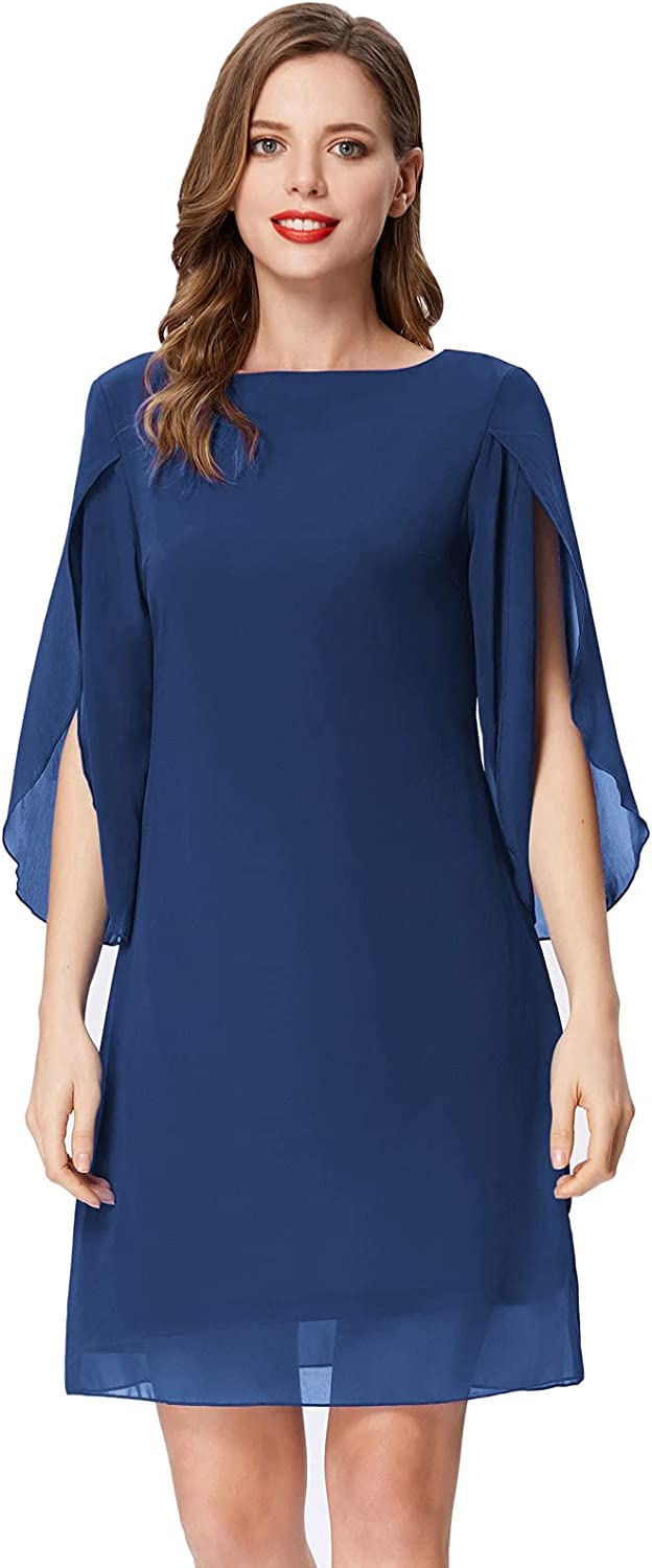 GRACE KARIN Women Loose Chiffon Dress Elegant Evening Dress for Cocktail Party