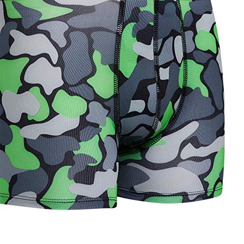 adidas Boys' Youth Performance Graphic 4-Pack Boxer Brief, Grey/Black/Nomad Camo Green, Small