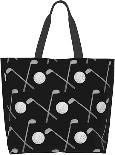 ASYG Golf Bag, Golf Ball Print Sling Bag, Cute Golf Print Pattern Tote Bag For Women Men